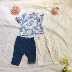 Baby Gap SS floral top and pants set